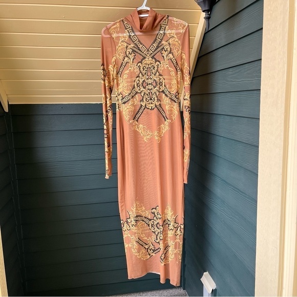 Revolve AFRM Shilene Mesh Tiger Midi Dress - Picture 2 of 9